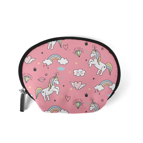 Cute Unicorn Seamless Pattern Accessory Pouch (Small) from ArtsNow.com Back