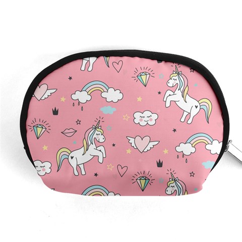 Cute Unicorn Seamless Pattern Accessory Pouch (Medium) from ArtsNow.com Front