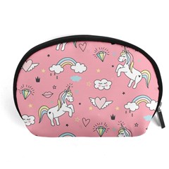 Cute Unicorn Seamless Pattern Accessory Pouch (Large) from ArtsNow.com Front