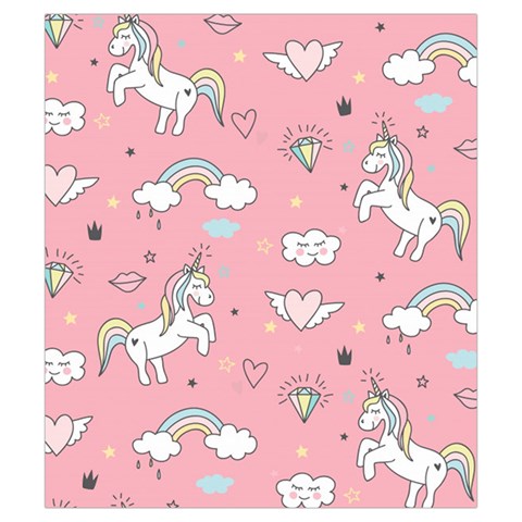 Cute Unicorn Seamless Pattern Drawstring Pouch (Small) from ArtsNow.com Front
