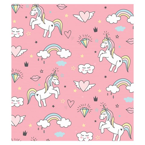 Cute Unicorn Seamless Pattern Drawstring Pouch (Medium) from ArtsNow.com Front