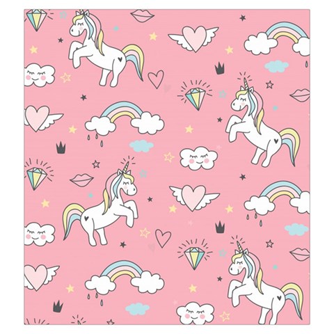 Cute Unicorn Seamless Pattern Drawstring Pouch (Large) from ArtsNow.com Front