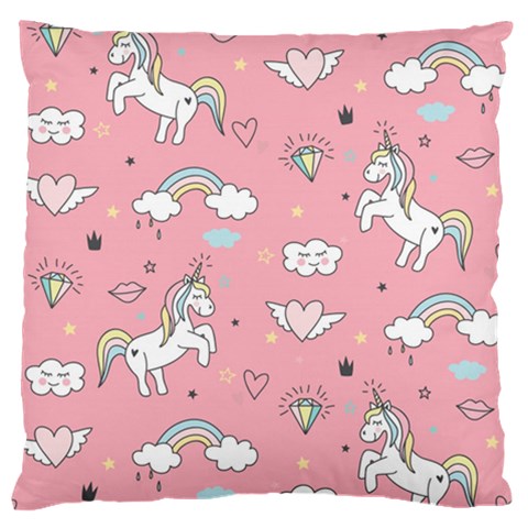 Cute Unicorn Seamless Pattern Standard Premium Plush Fleece Cushion Case (One Side) from ArtsNow.com Front