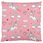 Cute Unicorn Seamless Pattern Standard Premium Plush Fleece Cushion Case (One Side)