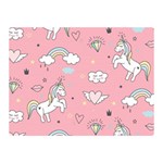 Cute Unicorn Seamless Pattern Two Sides Premium Plush Fleece Blanket (Mini)