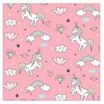 Cute Unicorn Seamless Pattern Square Satin Scarf (36  x 36 )