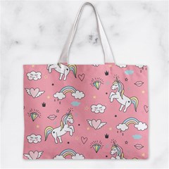 Cute Unicorn Seamless Pattern Zipper Mini Tote Bag from ArtsNow.com Back