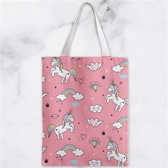 Cute Unicorn Seamless Pattern Zipper Classic Tote Bag from ArtsNow.com Back