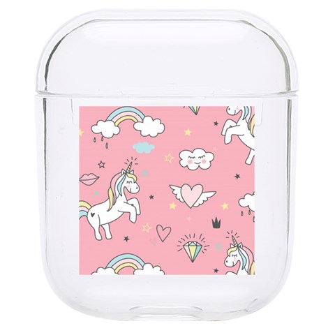 Cute Unicorn Seamless Pattern Hard PC AirPods 1/2 Case from ArtsNow.com Front