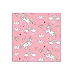 Cute Unicorn Seamless Pattern Satin Bandana Scarf 22  x 22 