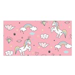 Cute Unicorn Seamless Pattern Satin Shawl 45  x 80 