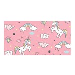 Cute Unicorn Seamless Pattern Satin Wrap 35  x 70 