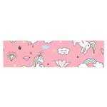 Cute Unicorn Seamless Pattern Oblong Satin Scarf (16  x 60 )