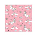 Cute Unicorn Seamless Pattern Square Satin Scarf (30  x 30 )