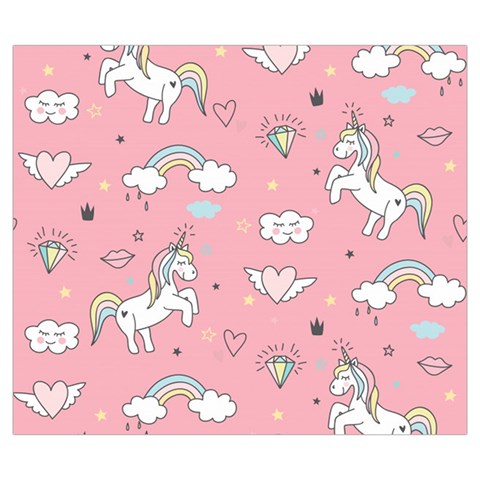 Cute Unicorn Seamless Pattern Zipper Large Tote Bag from ArtsNow.com Front