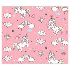 Cute Unicorn Seamless Pattern Zipper Large Tote Bag from ArtsNow.com Front