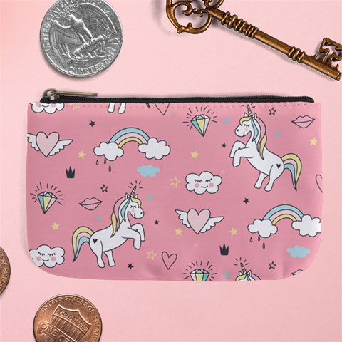 Cute Unicorn Seamless Pattern Large Coin Purse from ArtsNow.com Front