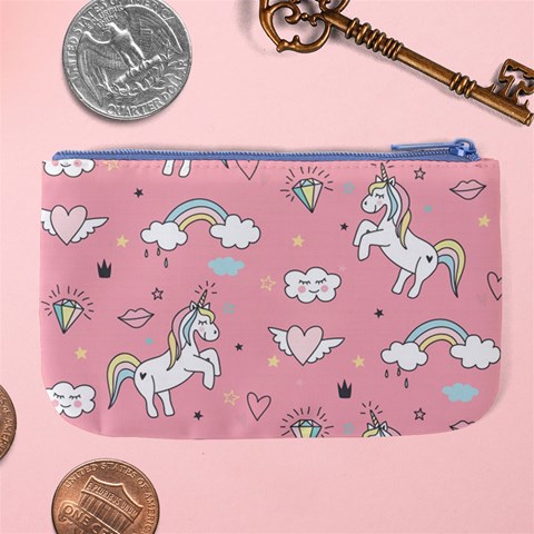 Cute Unicorn Seamless Pattern Large Coin Purse from ArtsNow.com Back