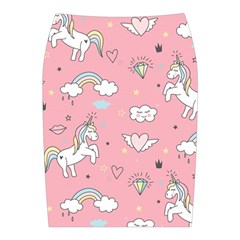 Cute Unicorn Seamless Pattern Midi Wrap Pencil Skirt from ArtsNow.com Back