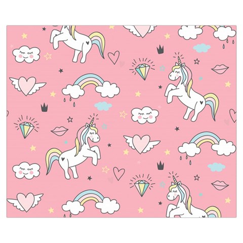 Cute Unicorn Seamless Pattern Zipper Medium Tote Bag from ArtsNow.com Front