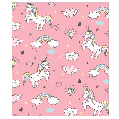 Cute Unicorn Seamless Pattern Belt Pouch Bag (Small) from ArtsNow.com Back Strap