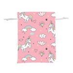 Cute Unicorn Seamless Pattern Lightweight Drawstring Pouch (M)