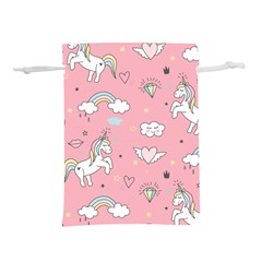 Cute Unicorn Seamless Pattern Lightweight Drawstring Pouch (M) from ArtsNow.com Back
