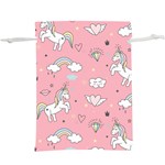 Cute Unicorn Seamless Pattern Lightweight Drawstring Pouch (XL)