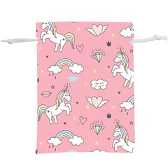 Cute Unicorn Seamless Pattern Lightweight Drawstring Pouch (XL) from ArtsNow.com Back
