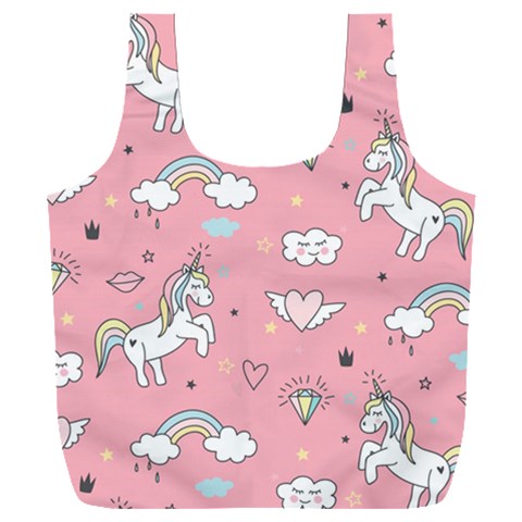 Cute Unicorn Seamless Pattern Full Print Recycle Bag (XXL) from ArtsNow.com Front