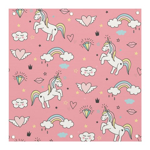 Cute Unicorn Seamless Pattern Banner and Sign 3  x 3  from ArtsNow.com Front