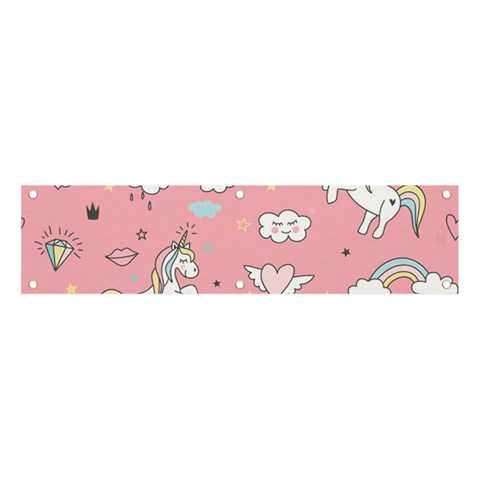 Cute Unicorn Seamless Pattern Banner and Sign 4  x 1  from ArtsNow.com Front
