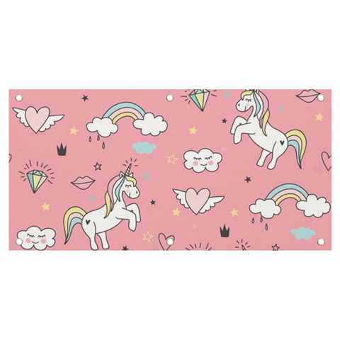 Cute Unicorn Seamless Pattern Banner and Sign 4  x 2  from ArtsNow.com Front