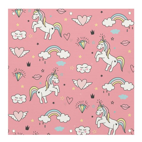 Cute Unicorn Seamless Pattern Banner and Sign 4  x 4  from ArtsNow.com Front