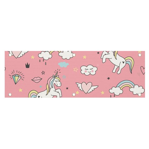 Cute Unicorn Seamless Pattern Banner and Sign 6  x 2  from ArtsNow.com Front