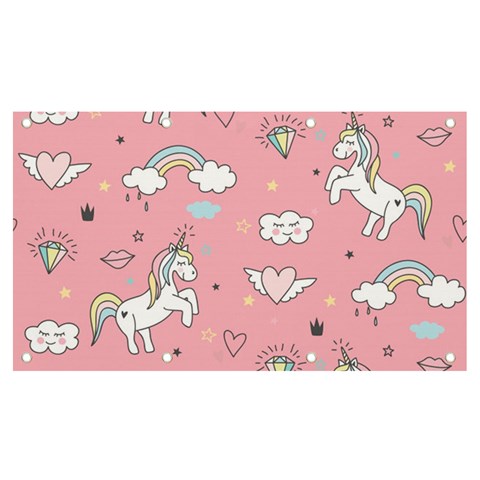 Cute Unicorn Seamless Pattern Banner and Sign 7  x 4  from ArtsNow.com Front