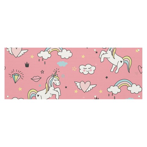 Cute Unicorn Seamless Pattern Banner and Sign 8  x 3  from ArtsNow.com Front