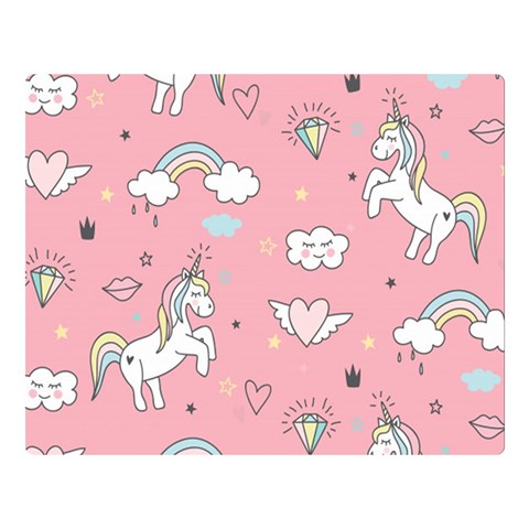 Cute Unicorn Seamless Pattern Premium Plush Fleece Blanket (Large) from ArtsNow.com 80 x60  Blanket Front