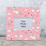 Cute Unicorn Seamless Pattern White Box Photo Frame 4  x 6 