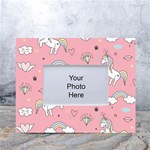 Cute Unicorn Seamless Pattern White Tabletop Photo Frame 4 x6 