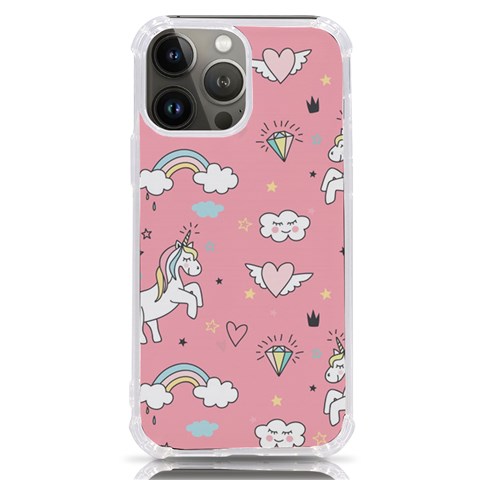 Cute Unicorn Seamless Pattern iPhone 13 Pro Max TPU UV Print Case from ArtsNow.com Front