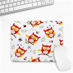 Seamless Pattern Vector Owl Cartoon With Bugs Small Mousepad