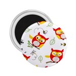 Seamless Pattern Vector Owl Cartoon With Bugs 2.25  Magnets