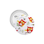 Seamless Pattern Vector Owl Cartoon With Bugs 1.75  Buttons
