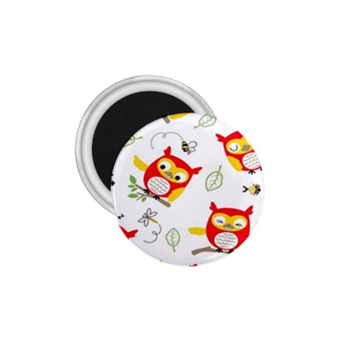 Seamless Pattern Vector Owl Cartoon With Bugs 1.75  Magnets from ArtsNow.com Front