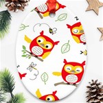 Seamless Pattern Vector Owl Cartoon With Bugs Ornament (Oval)