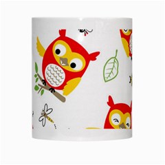Seamless Pattern Vector Owl Cartoon With Bugs White Mug from ArtsNow.com Center