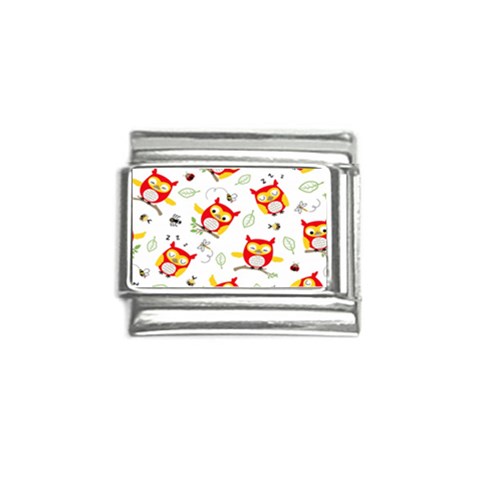 Seamless Pattern Vector Owl Cartoon With Bugs Italian Charm (9mm) from ArtsNow.com Front