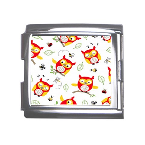 Seamless Pattern Vector Owl Cartoon With Bugs Mega Link Italian Charm (18mm) from ArtsNow.com Front
