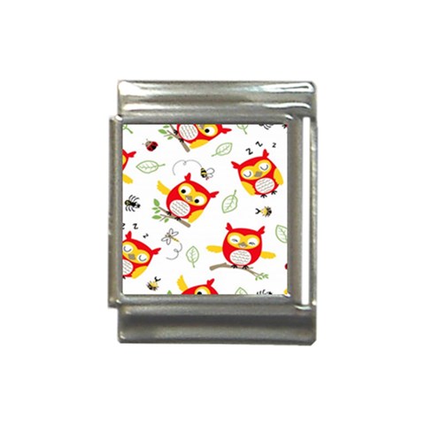 Seamless Pattern Vector Owl Cartoon With Bugs Italian Charm (13mm) from ArtsNow.com Front